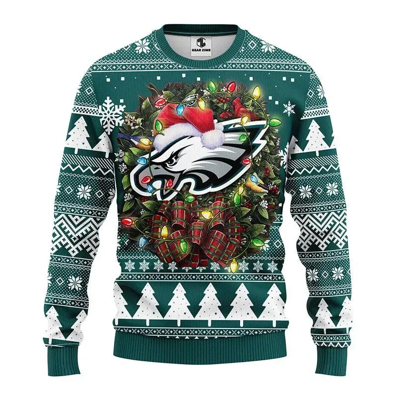 Philadelphia Eagles Sweatshirt Christmas Snowflakes, Philadelphia Eagles Ugly Sweater