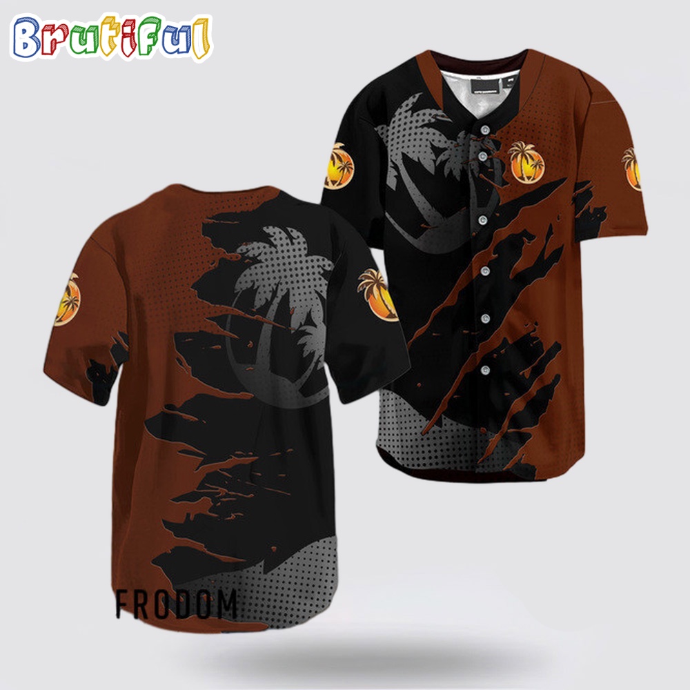 Malibu Rum Metal Crack Pattern Baseball Jersey