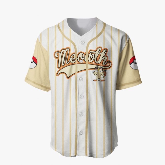 Meowth Baseball Jersey T-Shirt - Cute Anime Design For Fans & Collectors - Image 2