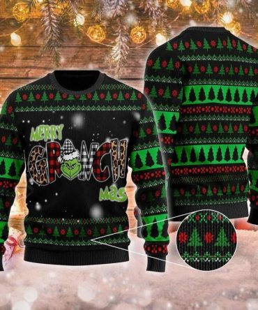 Merry Grinch Mas Christmas Wool ? Ugly Knitted Sweater, Grinch Holiday Sweater