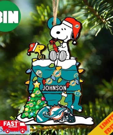 Miami Dolphins NFL Snoopy Ornament Personalized Christmas For Fans Gift 2023 Holidays