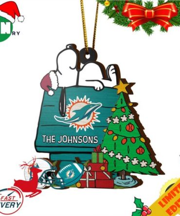 Miami Dolphins Snoopy NFL Sport Ornament Custom Name