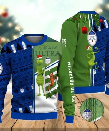Michelob Ultra Grinch &amp; Scooby?Doo Ugly Sweater, Grinch Holiday Sweater