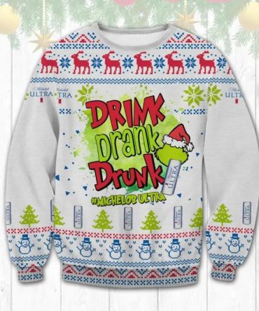 Michelob Ultra Grinch Ugly Sweater, Grinch Holiday Sweater