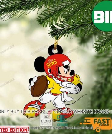Mickey Mouse AFL Gold Coast Football Club Christmas Tree Decorations Ornament