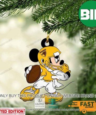Mickey Mouse AFL Hawthorn Football Club Christmas Tree Decorations Ornament