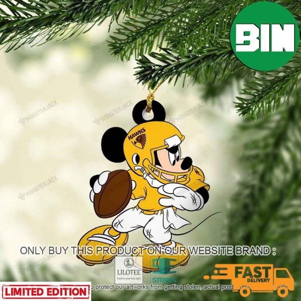 Mickey Mouse AFL Hawthorn Football Club Christmas Tree Decorations Ornament