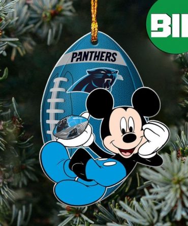 Mickey Mouse Disney x NFL Carolina Panthers Christmas Gift For Fans Custom Name Ornament