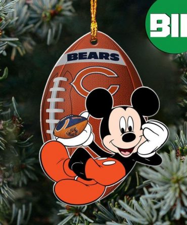 Mickey Mouse Disney x NFL Chicago Bears Xmas Gift For Fans Christmas Tree Decorations Ornament