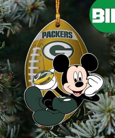 Mickey Mouse Disney x NFL Green Bay Packers Xmas Gift For Fans Custom Name Ornament