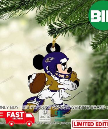 Mickey Mouse NFL Baltimore Ravens Christmas Xmas Gift Unique Ornament
