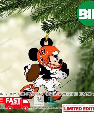Mickey Mouse NFL Cincinnati Bengals Christmas Xmas Tree Decorations Ornament