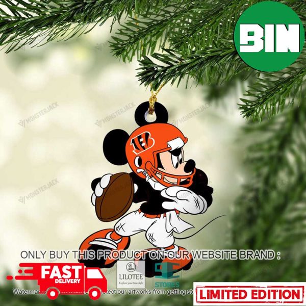 Mickey Mouse NFL Cincinnati Bengals Christmas Xmas Tree Decorations Ornament