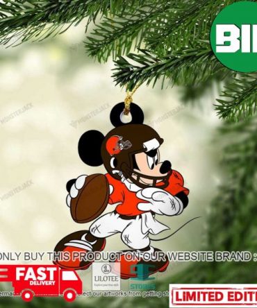 Mickey Mouse NFL Cleveland Browns Christmas Tree Decorations Xmas Gift Ornament