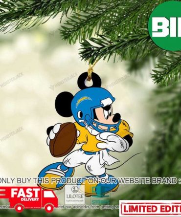 Mickey Mouse NFL Los Angeles Chargers Christmas Tree Decorations Ornament