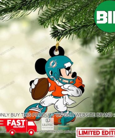 Mickey Mouse NFL Miami Dolphins Christmas Unique Ornament