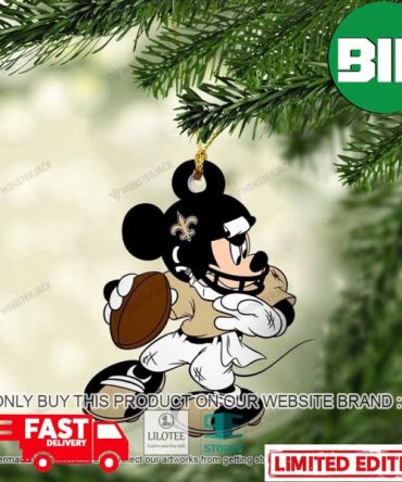 Mickey Mouse NFL New Orleans Saints Christmas Unique Gift For Fans Ornament