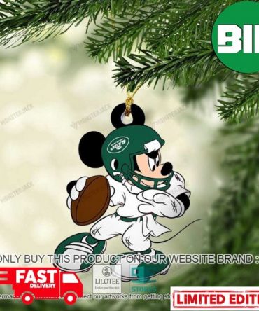 Mickey Mouse NFL New York Jets Christmas Tree Decorations For Fans Ornament