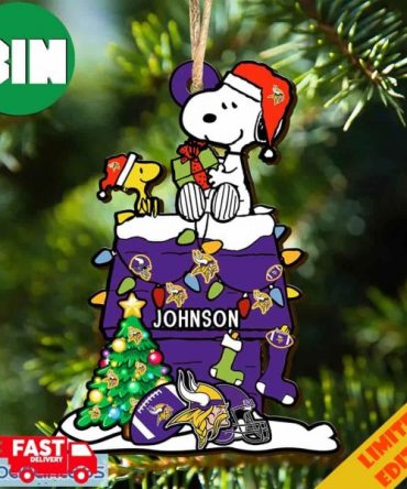 Minnesota Vikings NFL Snoopy Ornament Personalized Christmas For Fans Gift 2023 Holidays