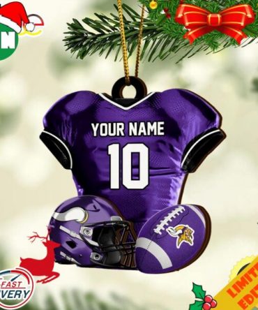 Minnesota Vikings NFL Sport Ornament Custom Name And Number 2023 Christmas Tree Decorations