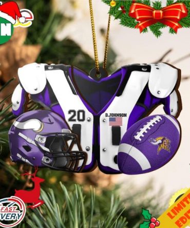 Minnesota Vikings NFL Sport Ornament Custom Your Name And Number 2023 Christmas Tree Decorations
