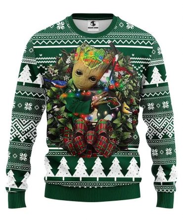 Minnesota Wild Groot Hug Ugly Christmas Sweater, NHL Christmas Sweater