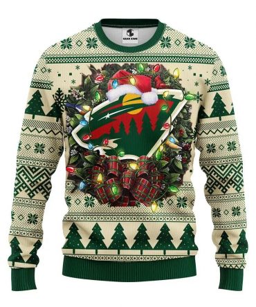 Minnesota Wild Santa Hat Ugly Christmas Sweater, NHL Christmas Sweater