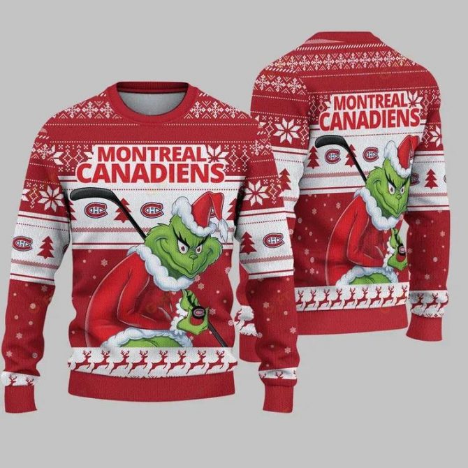 Montreal Canadiens Grinch Stolen Ugly Christmas Sweater, NHL Christmas Sweater
