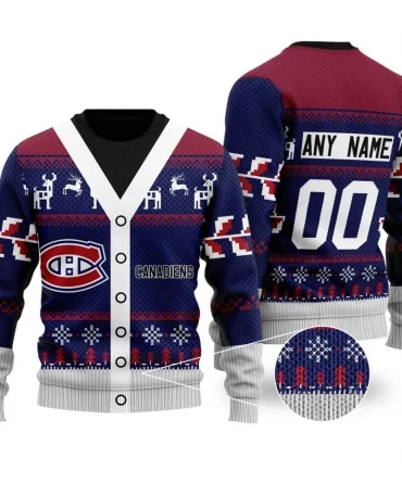 NHL Montreal Canadiens | Personalized Name &amp; Number Unisex Sweater For Christmas Season
