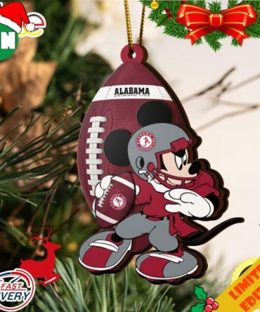 NCAA Alabama Crimson Tide Mickey Mouse Christmas Ornament 2023 Christmas Tree Decorations