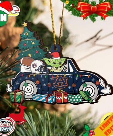 NCAA Auburn Tigers And Baby Yoda Christmas Ornament 2023 Christmas Tree Decorations