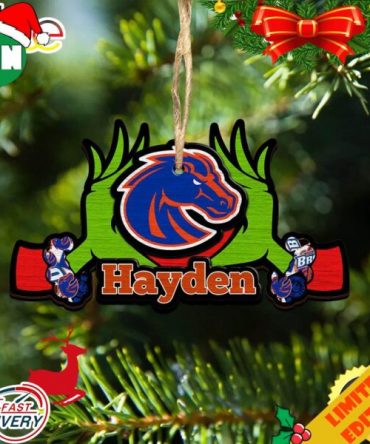 NCAA Boise State Broncos Grinch Christmas Ornament Personalized Your Name 2023 Christmas Tree Decorations
