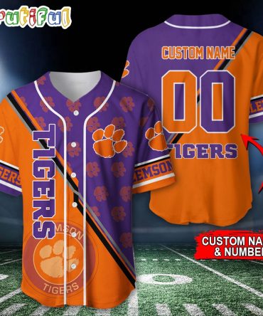 NCAA Clemson Tigers Baseball Jersey, Custom Sport Jersey Shirt