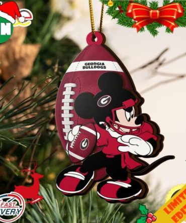 NCAA Georgia Bulldogs Mickey Mouse Christmas Ornament 2023 Christmas Tree Decorations