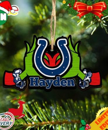 NCAA Indianapolis Colts Grinch Christmas Ornament Personalized Your Name 2023 Christmas Tree Decorations
