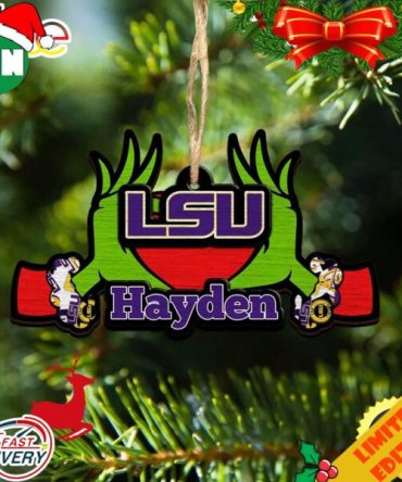 NCAA LSU TIGERS Grinch Christmas Ornament Personalized Your Name 2023 Christmas Tree Decorations