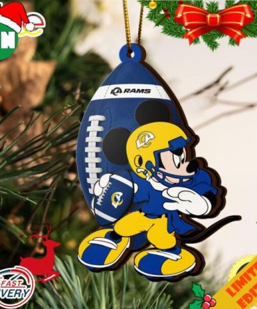 NCAA Los Angeles Rams Mickey Mouse Christmas Ornament 2023 Christmas Tree Decorations