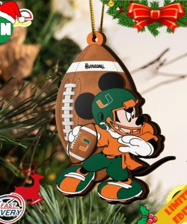 NCAA Miami Hurricanes Mickey Mouse Christmas Ornament 2023 Christmas Tree Decorations