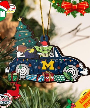 NCAA Michigan Wolverines And Baby Yoda Christmas Ornament 2023 Christmas Tree Decorations