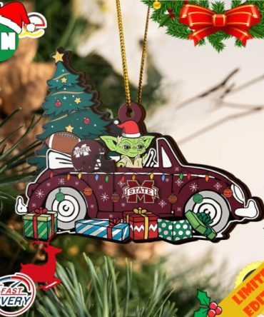 NCAA Mississippi State Bulldogs And Baby Yoda Christmas Ornament 2023 Christmas Tree Decorations