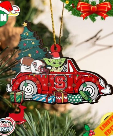 NCAA NC State Wolfpack And Baby Yoda Christmas Ornament 2023 Christmas Tree Decorations