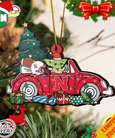 NCAA Nebraska Cornhuskers And Baby Yoda Christmas Ornament 2023 Christmas Tree Decorations