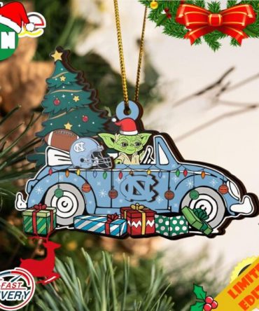 NCAA North Carolina Tar Heels And Baby Yoda Christmas Ornament 2023 Christmas Tree Decorations