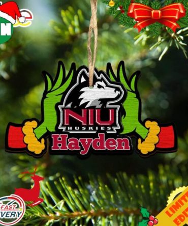 NCAA Northern Illinois Huskies Grinch Christmas Ornament Personalized Your Name 2023 Christmas Tree Decorations