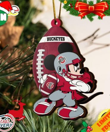 NCAA Ohio State Buckeyes Mickey Mouse Christmas Ornament 2023 Christmas Tree Decorations