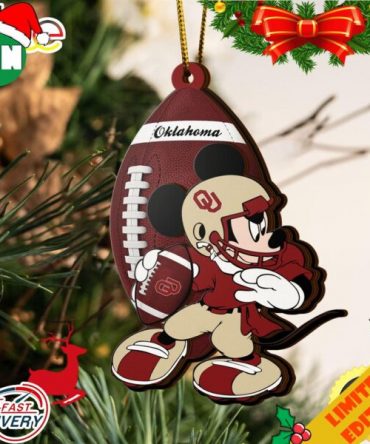 NCAA Oklahoma Sooners Mickey Mouse Christmas Ornament 2023 Christmas Tree Decorations