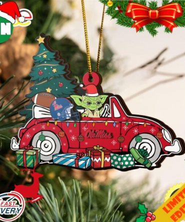 NCAA Ole Miss Rebels And Baby Yoda Christmas Ornament 2023 Christmas Tree Decorations