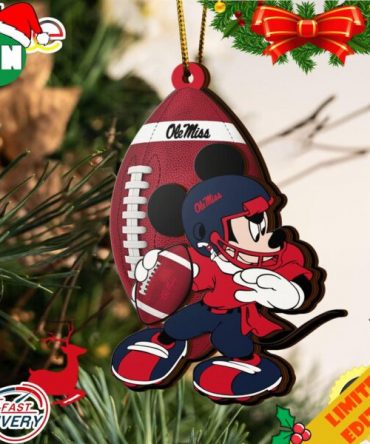NCAA Ole Miss Rebels Mickey Mouse Christmas Ornament 2023 Christmas Tree Decorations