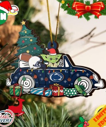 NCAA Penn State Nittany Lions And Baby Yoda Christmas Ornament 2023 Christmas Tree Decorations