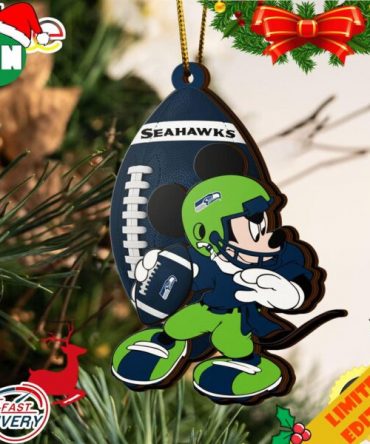 NCAA Seattle Seahawks Mickey Mouse Christmas Ornament 2023 Christmas Tree Decorations